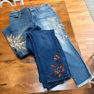 Chico's So Slimming Girlfriend slim leg ankle jeans. GET ALL 3 PAIRS.